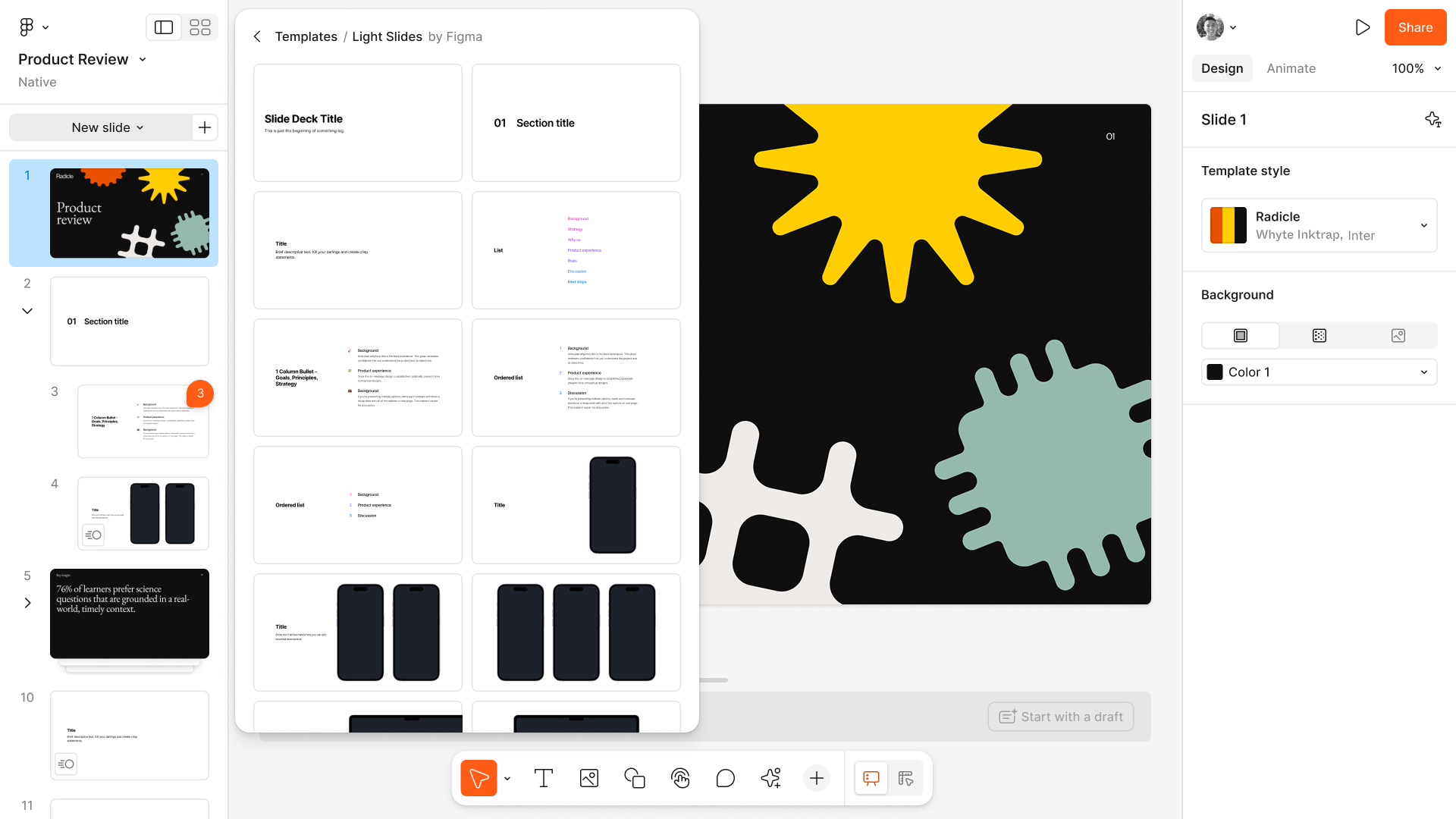 Pulling individual slides from any template